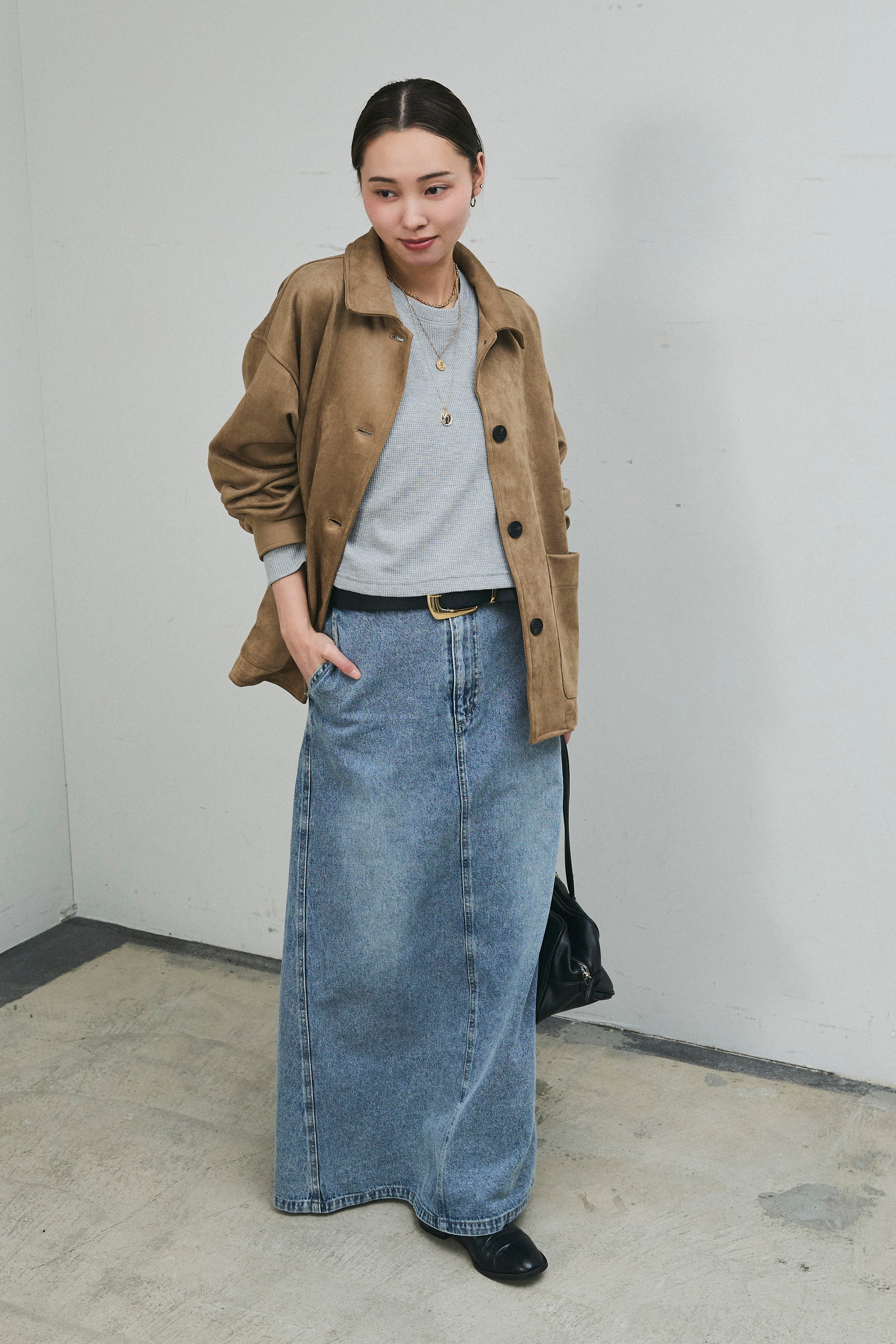 予約/SET]ライトフェイクスウェードカバーオール+オーセンティック