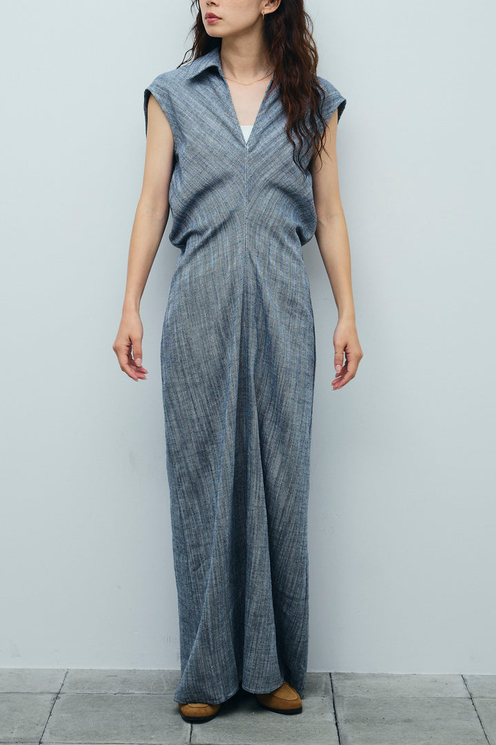 [予約]リネンミックススキッパーマキシシャツワンピ