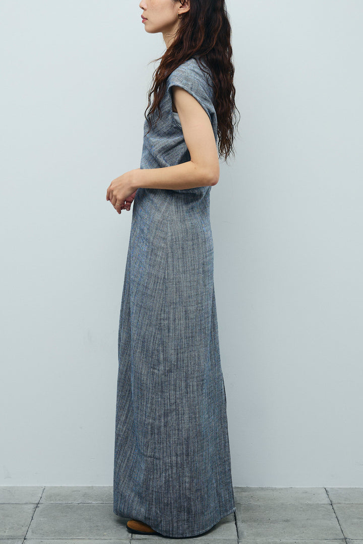 [予約]リネンミックススキッパーマキシシャツワンピ