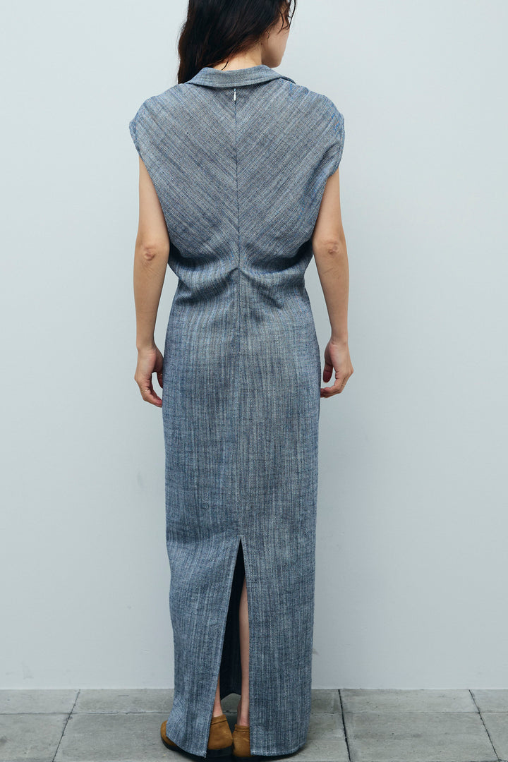 [予約]リネンミックススキッパーマキシシャツワンピ