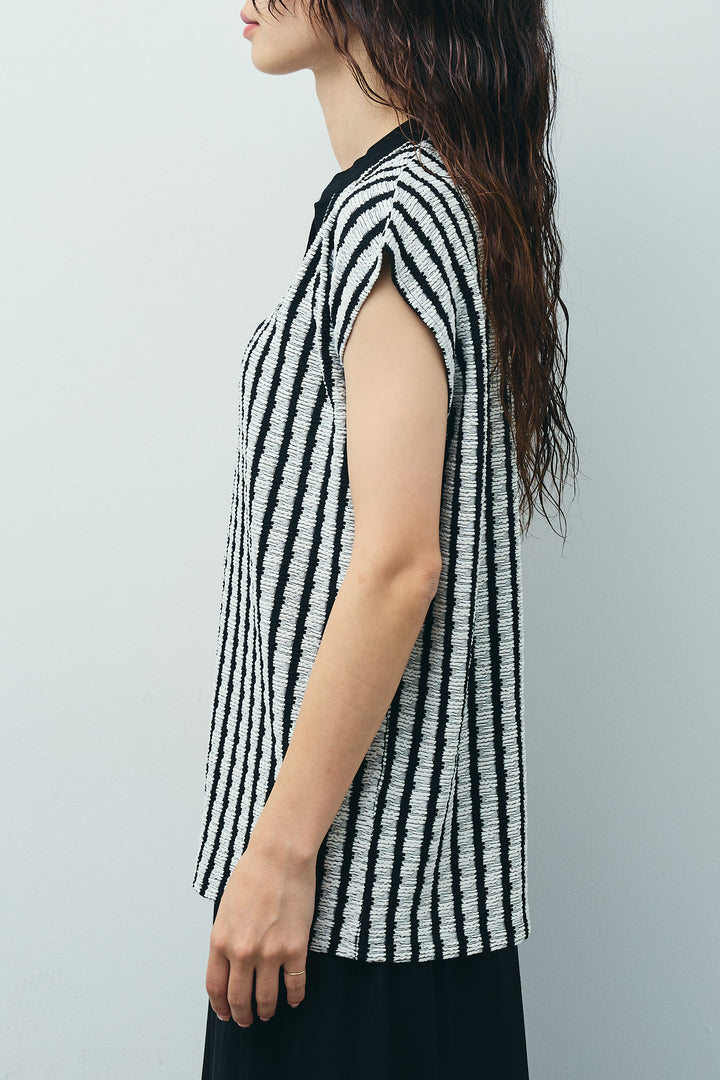 [予約/SET]ふくれジャガードスキッパーT+プリーツシアー切り替えスカート(2set)