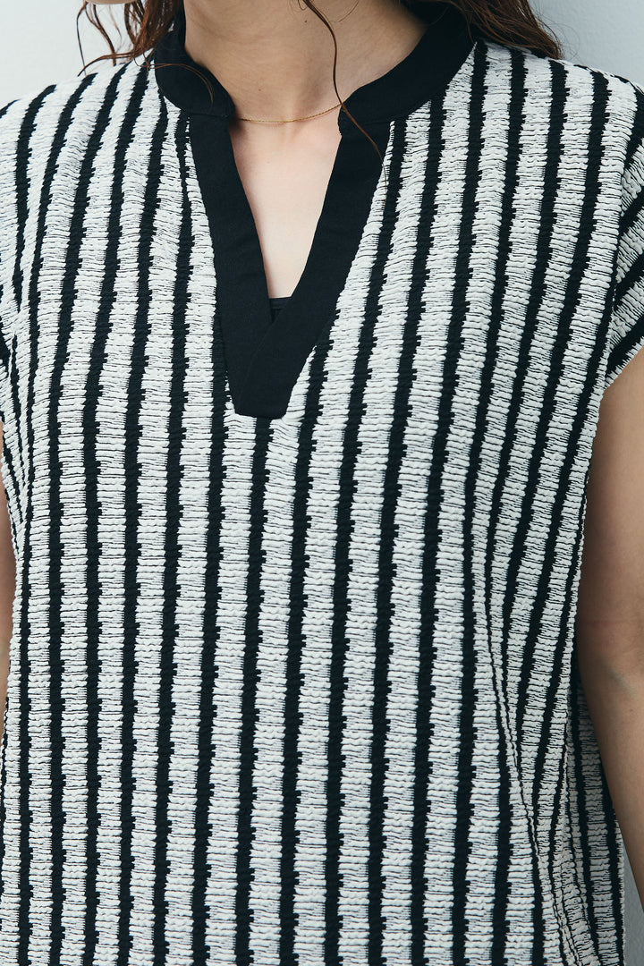 [予約/SET]ふくれジャガードスキッパーT+プリーツシアー切り替えスカート(2set)