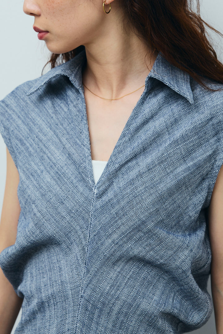 [予約]リネンミックススキッパーマキシシャツワンピ