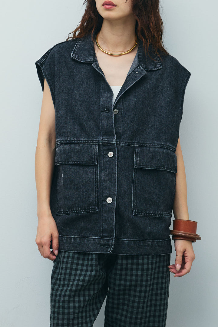 [予約]オーバーサイズデニムベスト