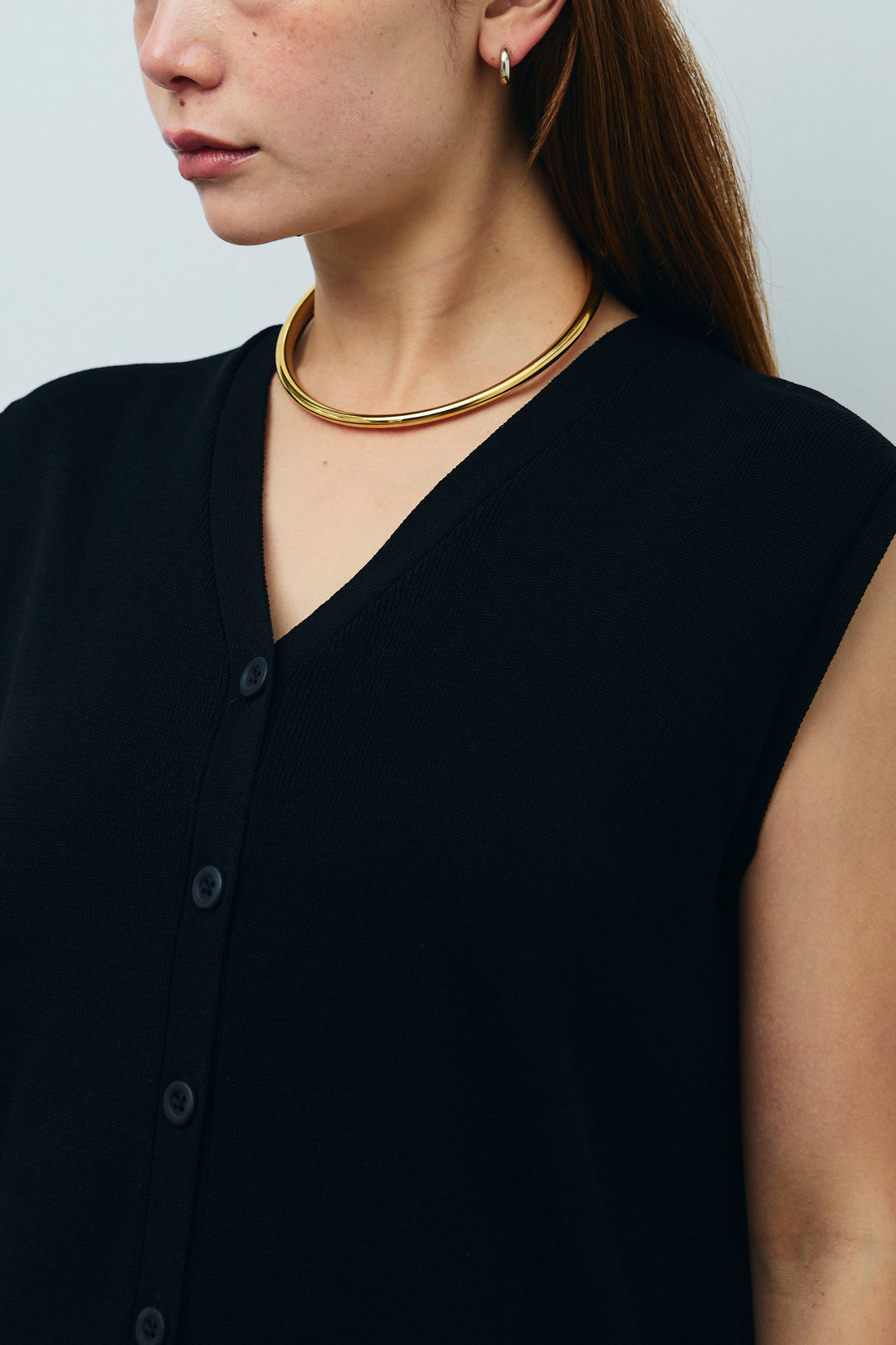 [予約/SET]Vネックベスト+レースドッキングビンテージ加工チェックパンツ(2set)