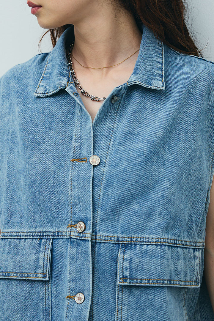 [予約]オーバーサイズデニムベスト