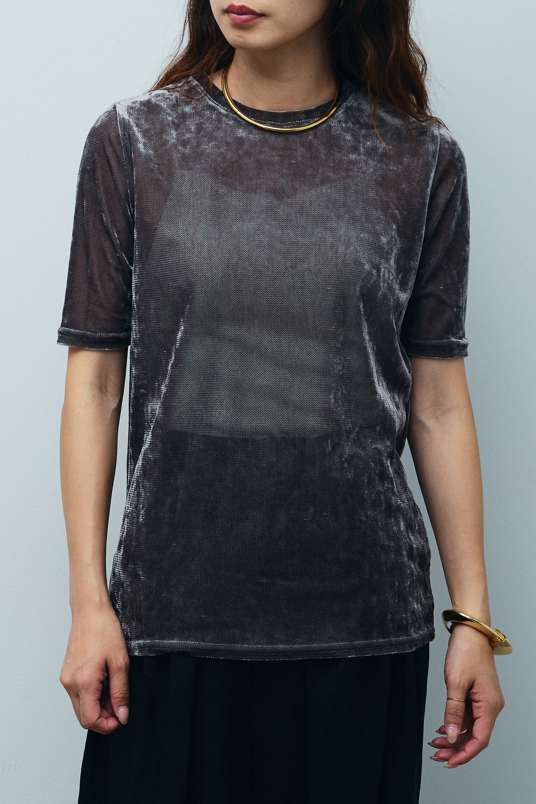 [予約/SET]シアーベロアハーフスリーブTOPS+リネンミックスウエストデザインワイドパンツ(2set)