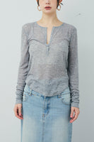 [予約/SET]ヘザーエステルテーラードジャケット+シアーテレコヘンリーネックPO+ヘザーエステルストレートスカート(3set)