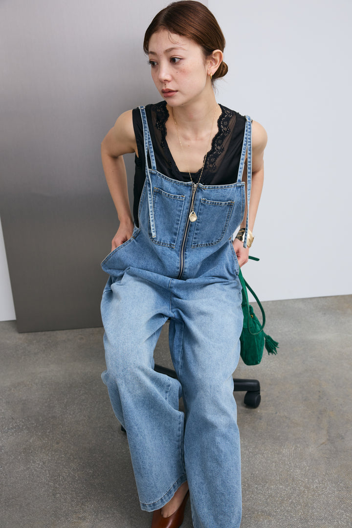 [予約]レーストリムサテンノースリーブブラウス