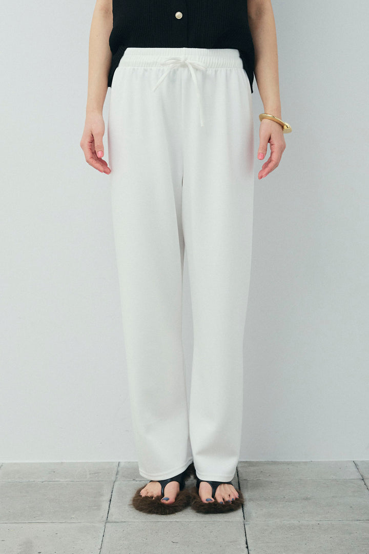 [予約/SET]畦編み金釦ルーズベスト+ストレートスウェットパンツ(2set)