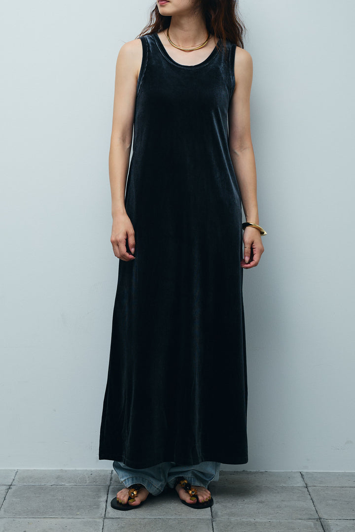 [予約/SET]ベロアロングOP+ペインターカーブデニムパンツ(2set)