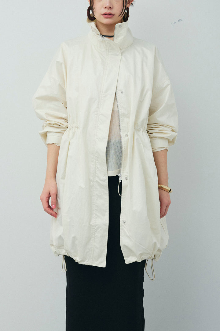 [予約/SET]パールタフタロングマンパ+シアーテレコヘンリーネックPO+ダンボールニットスカート+スリットレギンス(4set)