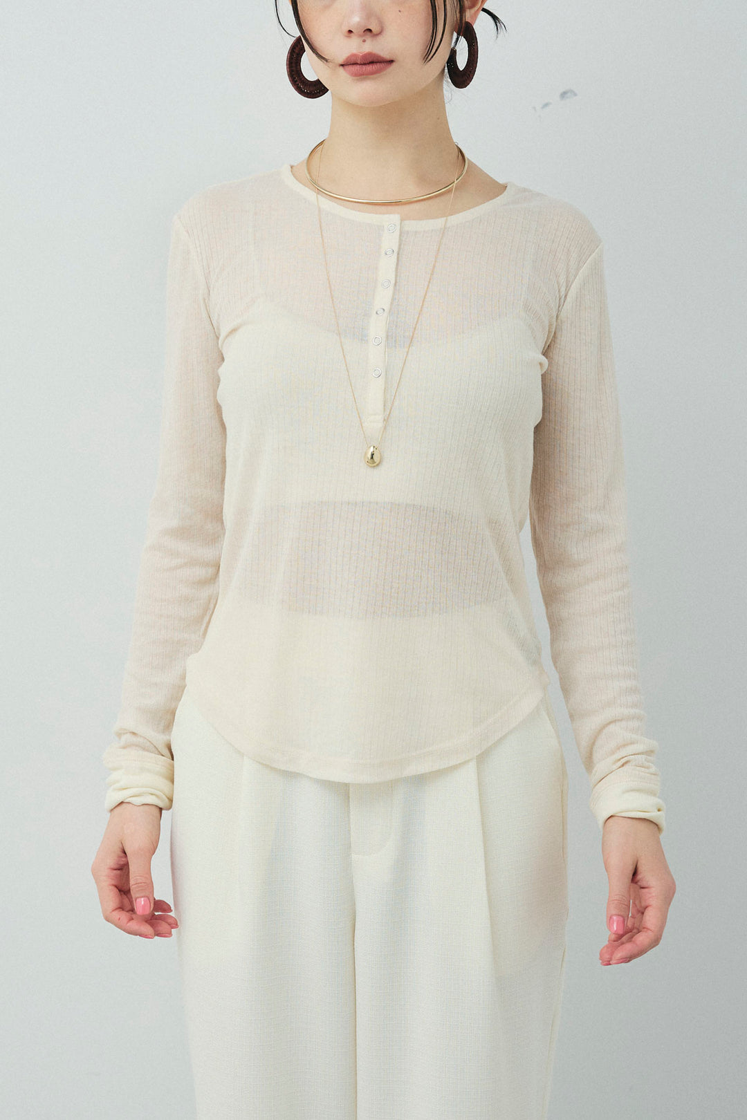 [予約/SET]パールタフタロングマンパ+シアーテレコヘンリーネックPO+ダンボールニットスカート+スリットレギンス(4set)