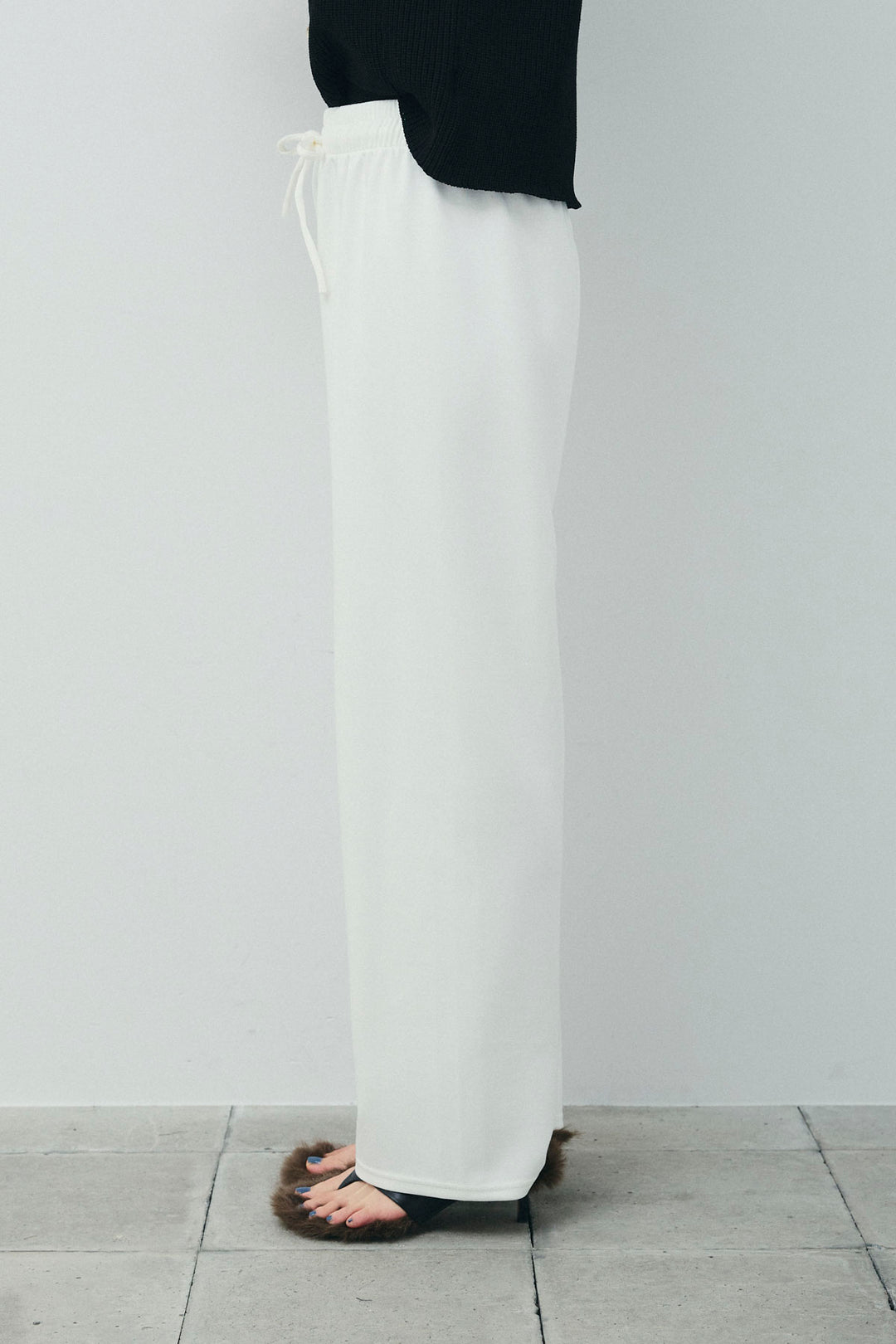 [予約/SET]畦編み金釦ルーズベスト+ストレートスウェットパンツ(2set)