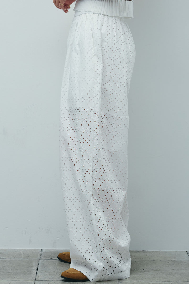 [予約/SET]ランダムボーダーアメスリタンク+ランダムボーダーシアーカーデ+アイレットレースラップ付きパンツ(3set)