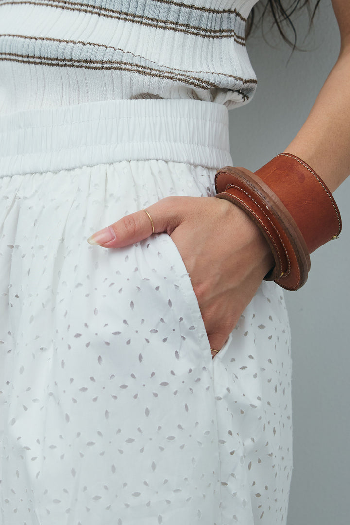 [予約/SET]ランダムボーダーシアーカーデ+アイレットレースラップ付きパンツ(2set)