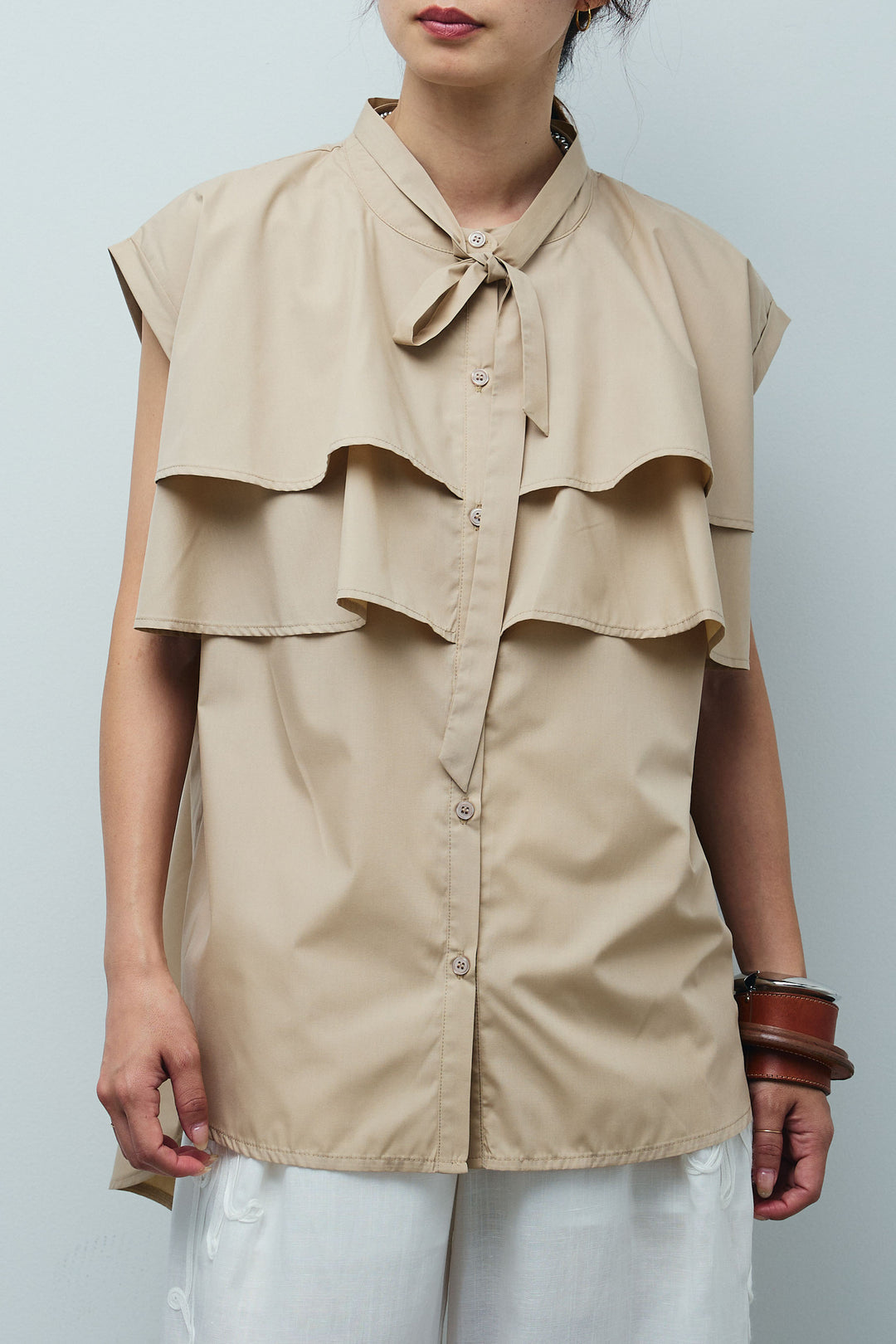 [予約]ボウタイノースリティアードブラウス