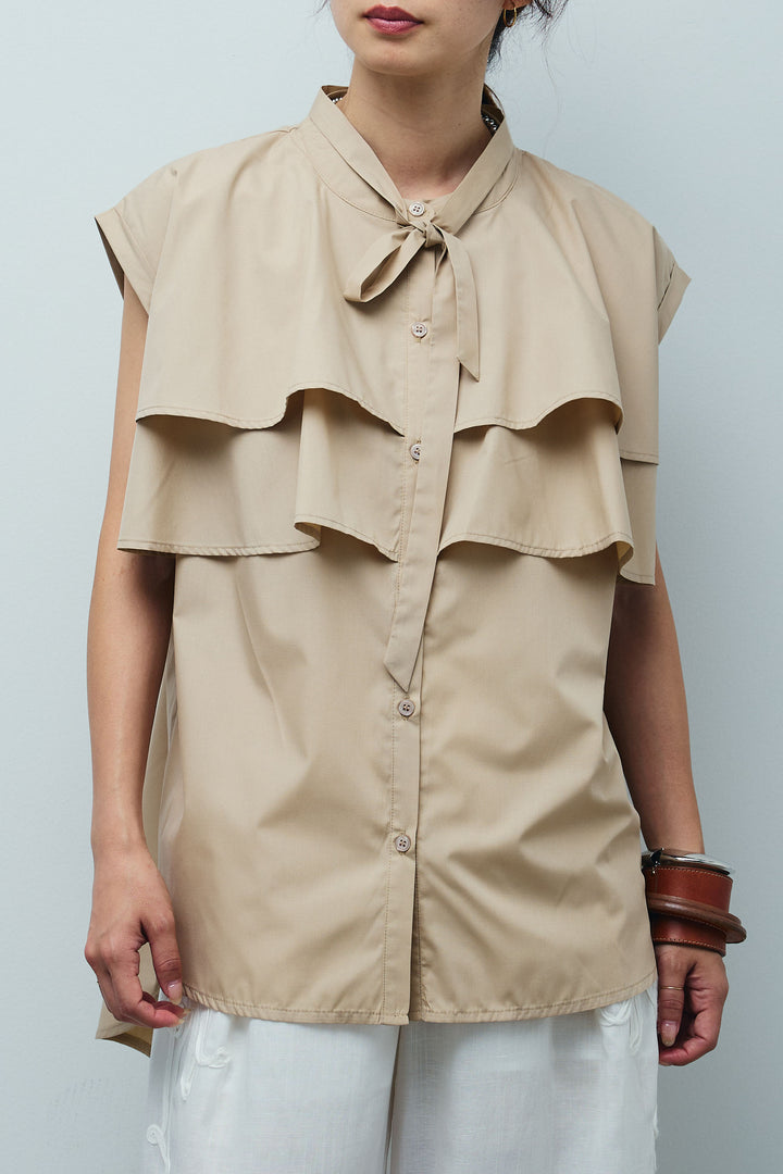 [予約]ボウタイノースリティアードブラウス