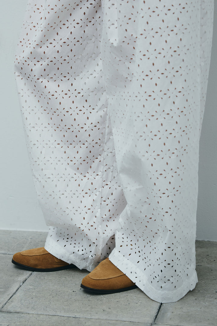 [予約/SET]ランダムボーダーアメスリタンク+ランダムボーダーシアーカーデ+アイレットレースラップ付きパンツ(3set)