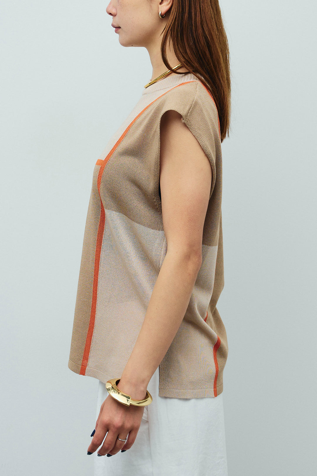 [予約]リネンタッチ配色フレンチプルオーバー