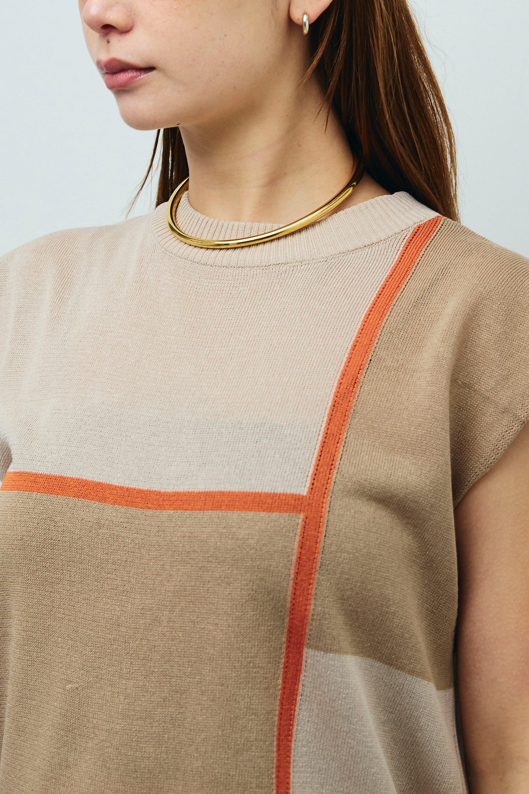 [予約]リネンタッチ配色フレンチプルオーバー