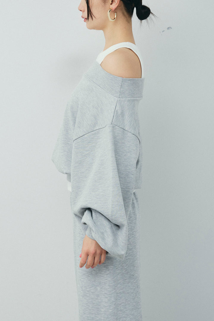 [予約/SET]裏毛オフショルプルオーバー+ストレートスウェットパンツ(2set)