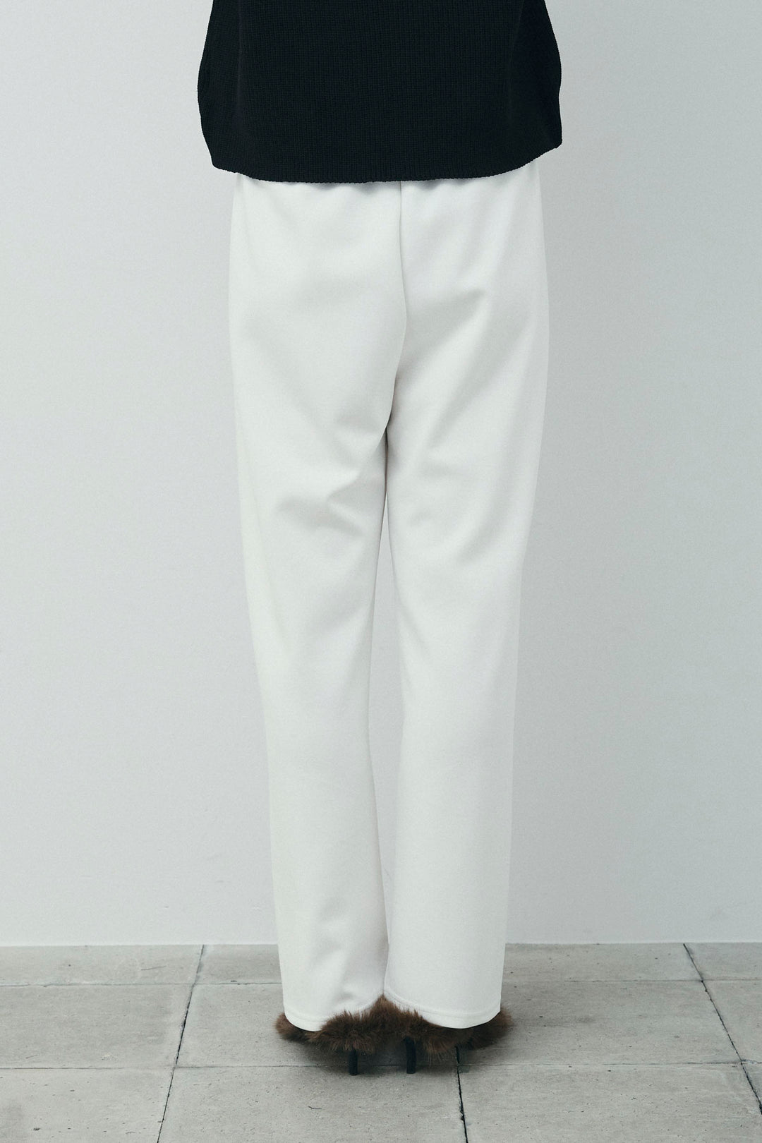 [予約/SET]畦編み金釦ルーズベスト+ストレートスウェットパンツ(2set)