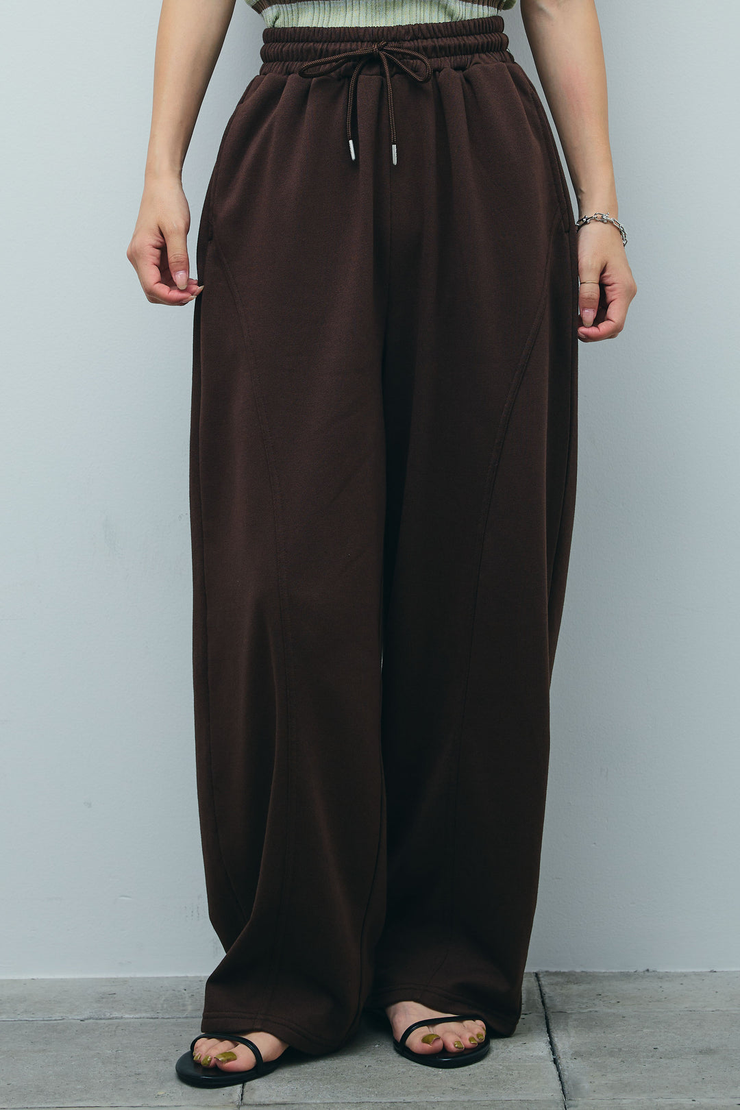 [予約/SET]ビッグカラーチェックブラウス+ミニ裏毛カーブパンツ(2set)