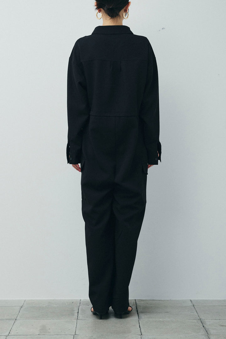 [予約/SET]ドロストジャンプスーツ+シアーテレコヘンリーネックPO(2set)