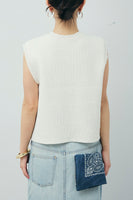 [予約/SET]畦編み金釦ルーズベスト+アシメプリーツパンツ(2set)