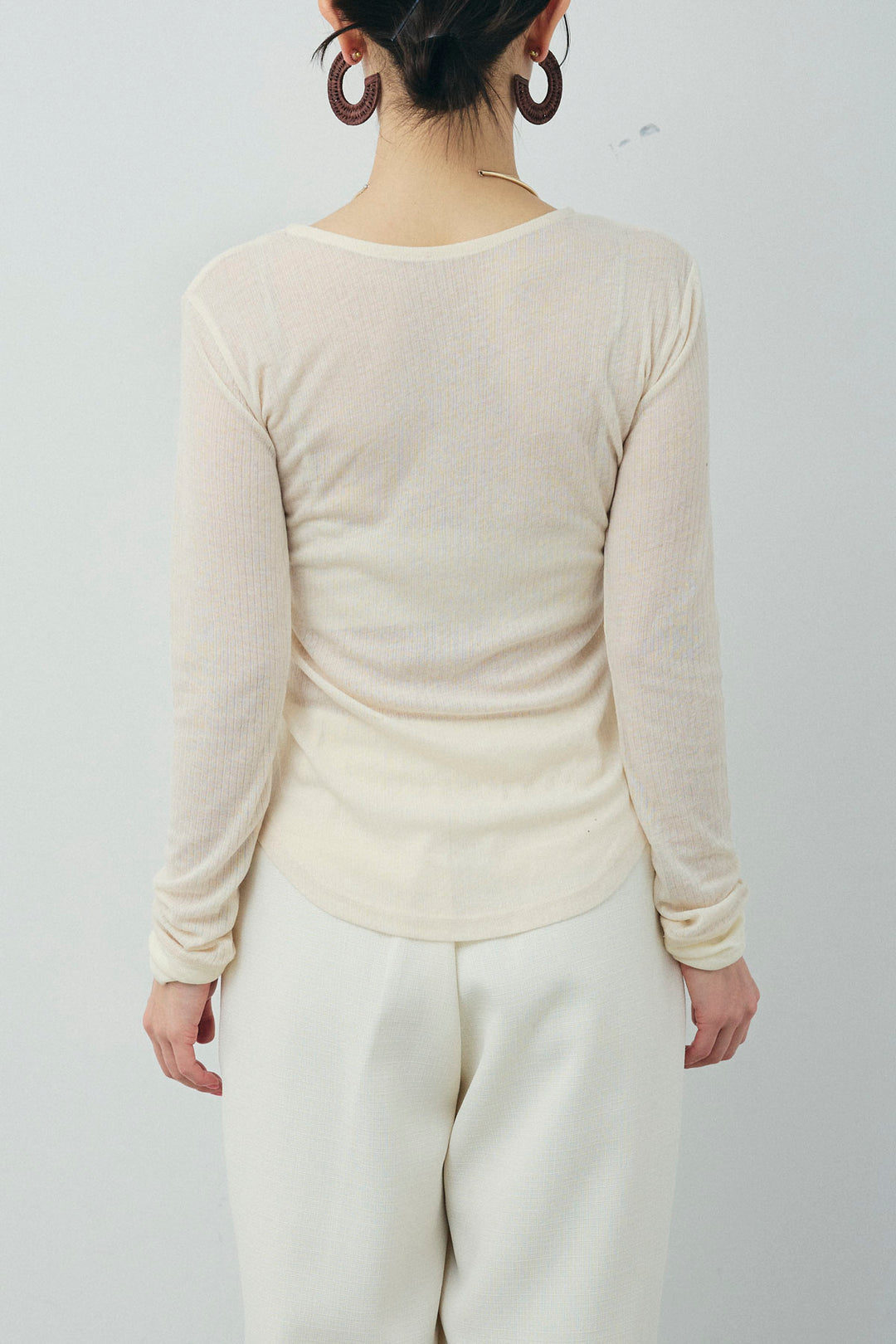 [予約/SET]パールタフタロングマンパ+シアーテレコヘンリーネックPO+ダンボールニットスカート+スリットレギンス(4set)