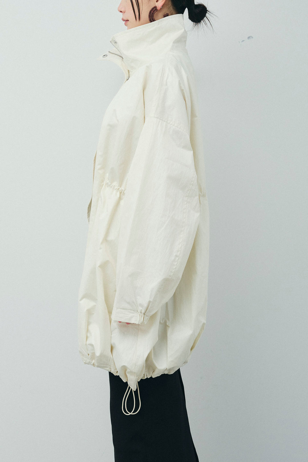 [予約/SET]パールタフタロングマンパ+シアーテレコヘンリーネックPO+ダンボールニットスカート(3set)