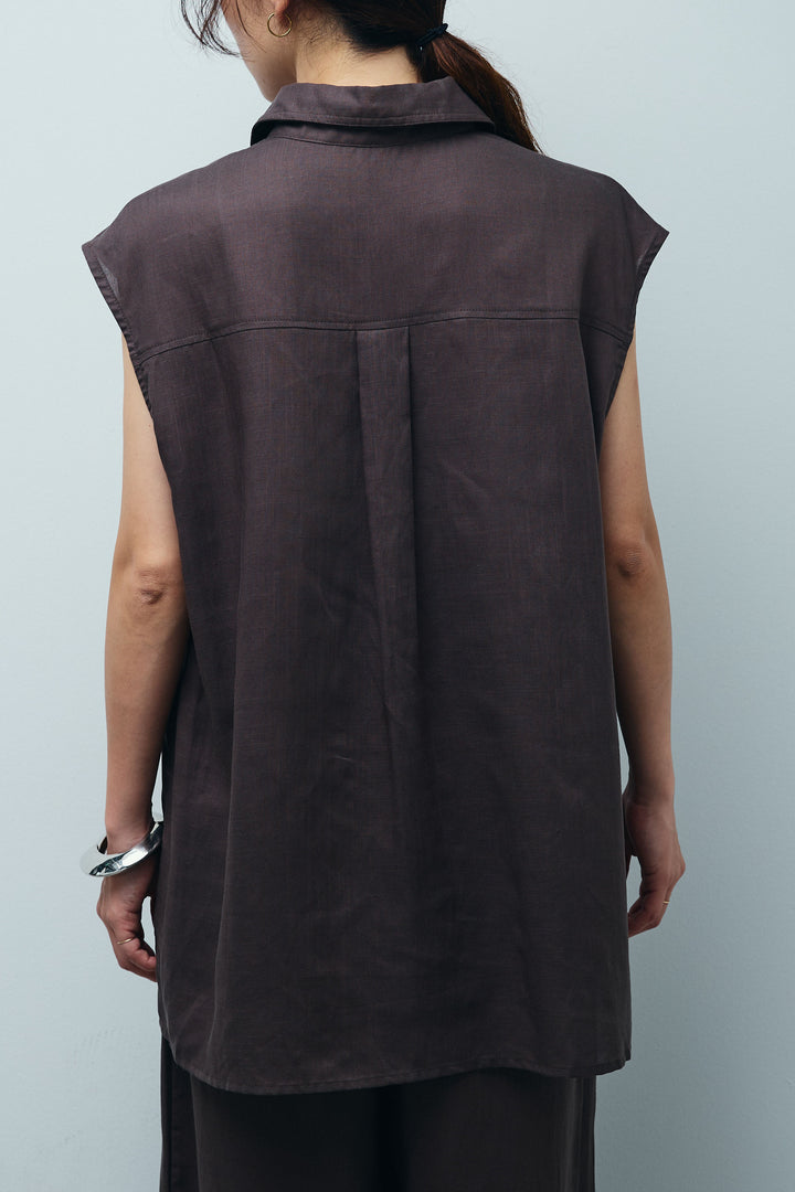 [予約]リネンミックステープ刺繍シャツ