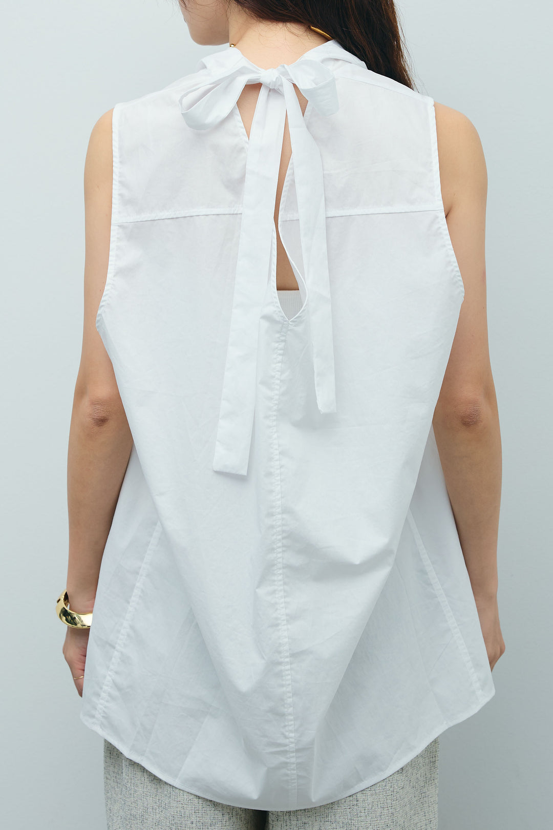 [予約/SET]バックリボンドレープブラウス+サマーツイードタックパンツ(2set)