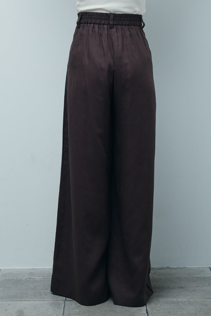 [予約]リネンミックステープ刺繍ワイドパンツ