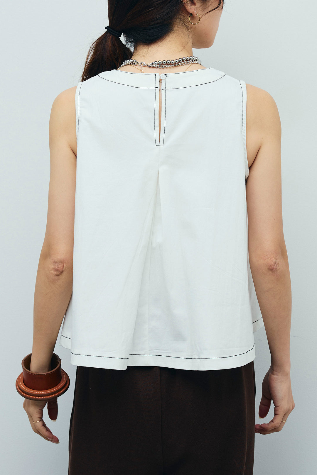 [予約]ボックスプリーツステッチブラウス