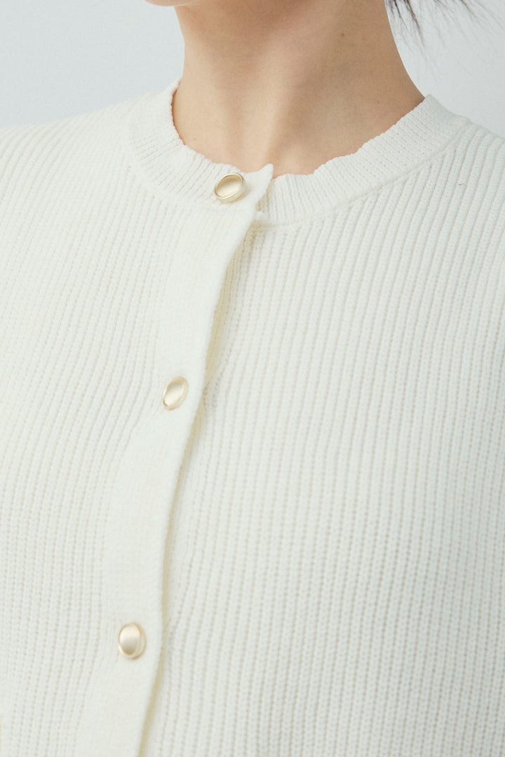 [予約]畦編み金釦ルーズベスト