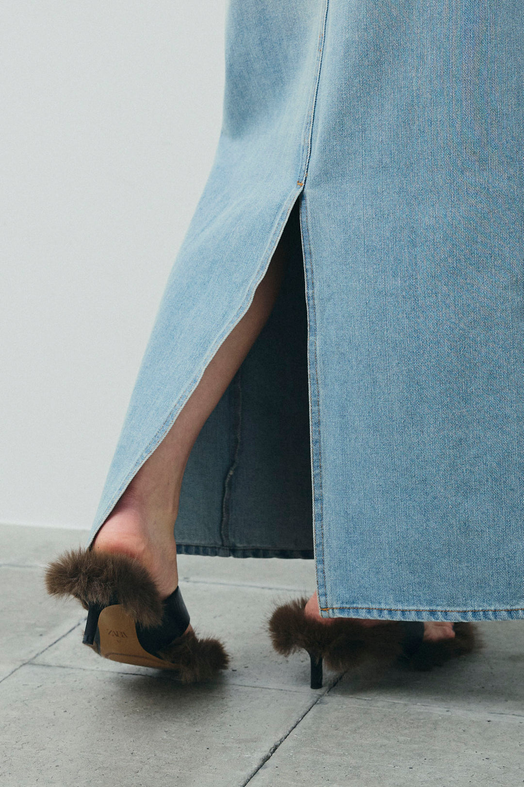 [予約/SET]畦編み金釦ルーズベスト+ダブルウエストデニムスカート(2set)