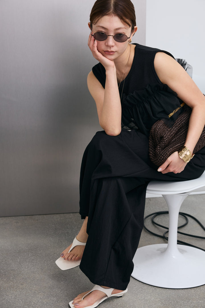 [予約]チュールフリルスポンジニットPO