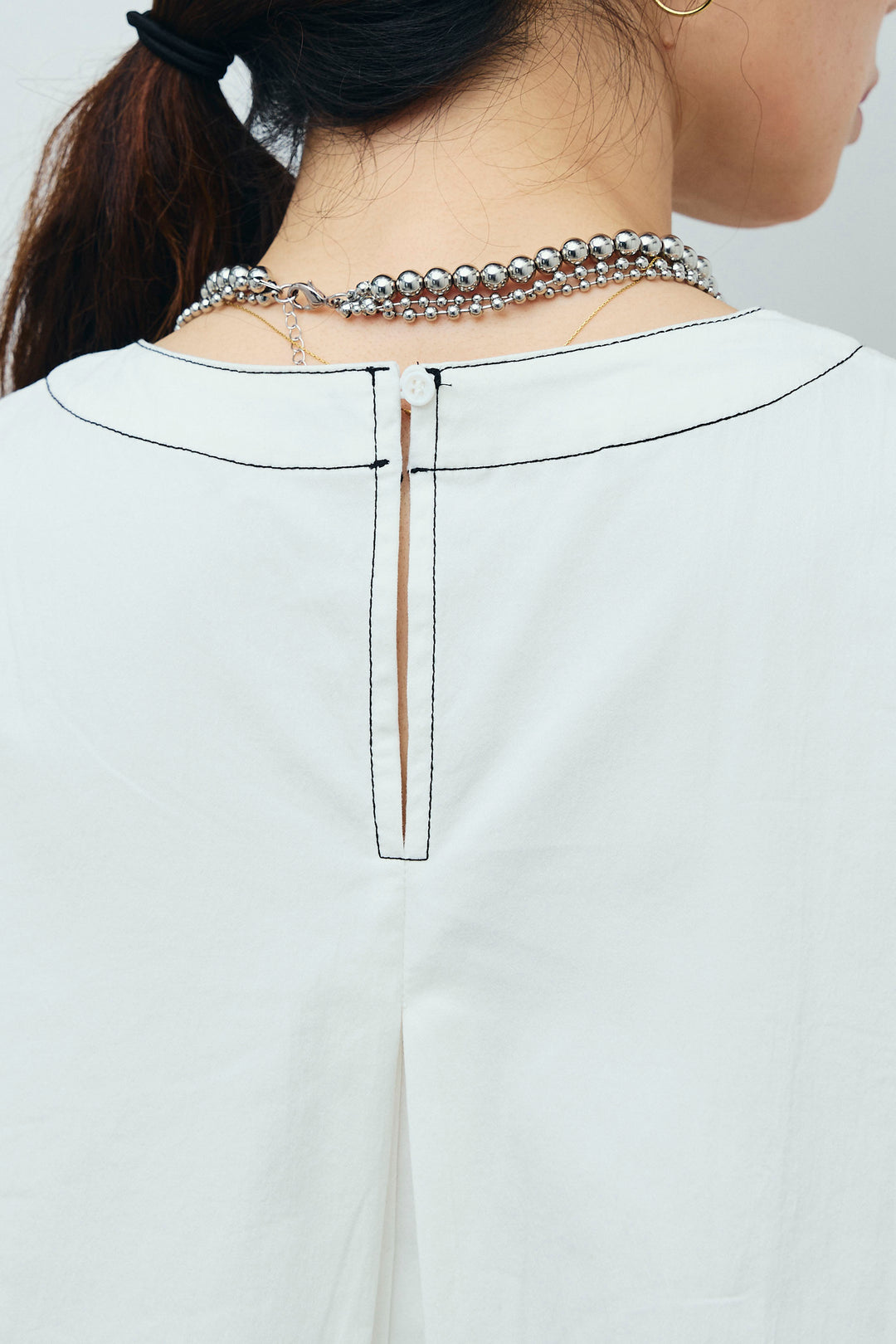 [予約]ボックスプリーツステッチブラウス