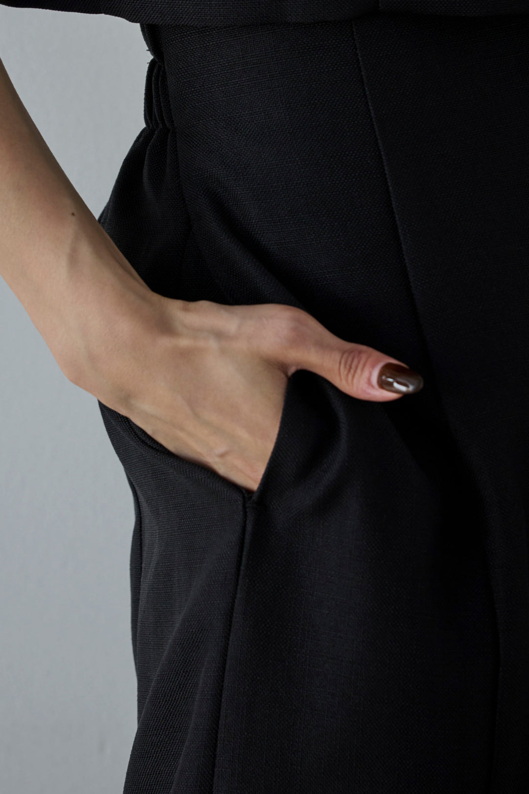 [予約/SET]リネンタッチクロップドベスト+リネンタッチハイウエストスカート(2set)