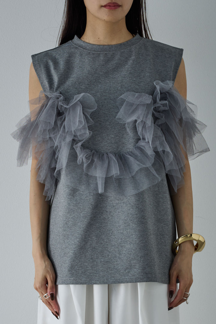 天竺チュールドッキングプルオーバー