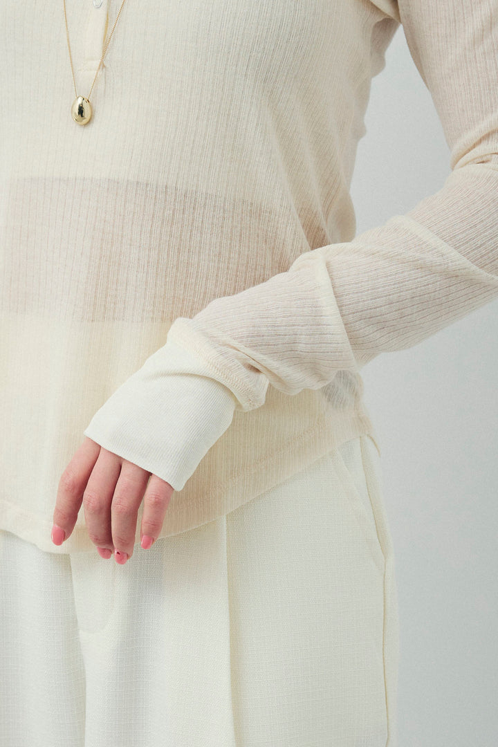 [予約/SET]シアーテレコヘンリーネックPO+ダブルウエストスウェットパンツ(2set)