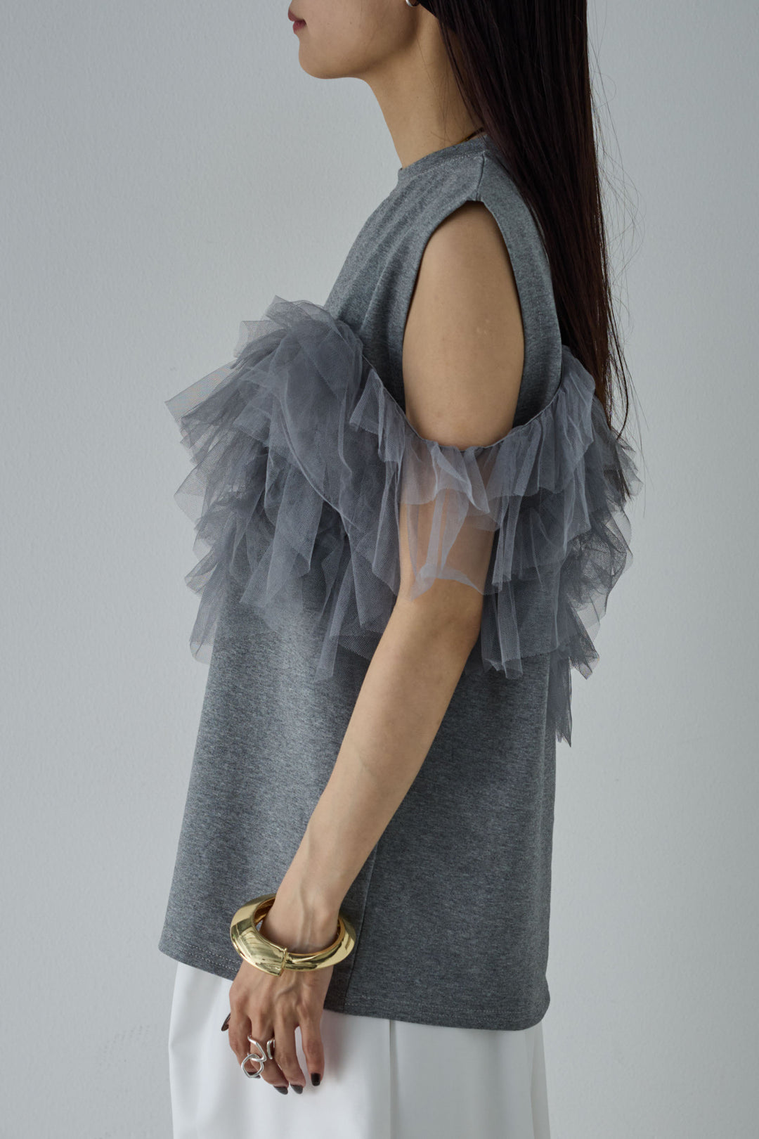 [予約/SET]天竺チュールドッキングプルオーバー+ラップスカート付きとろみパンツ(2set)