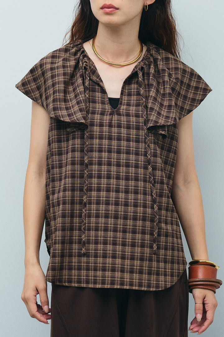 [予約]ビッグカラーチェックブラウス