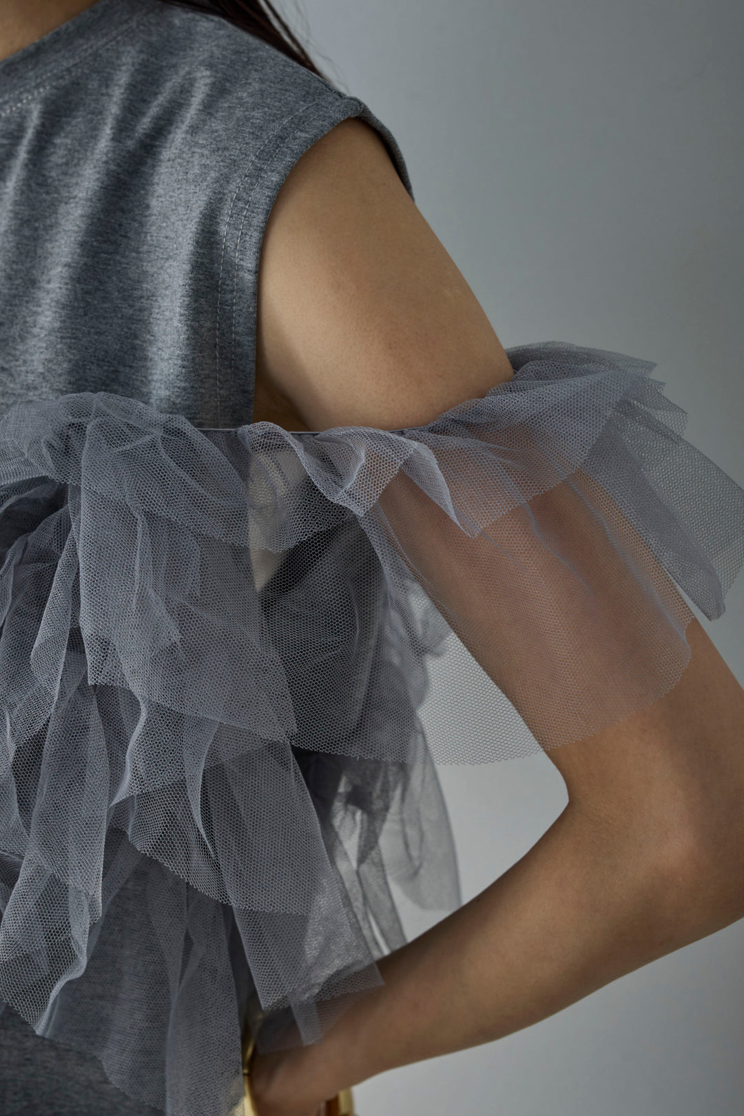 天竺チュールドッキングプルオーバー