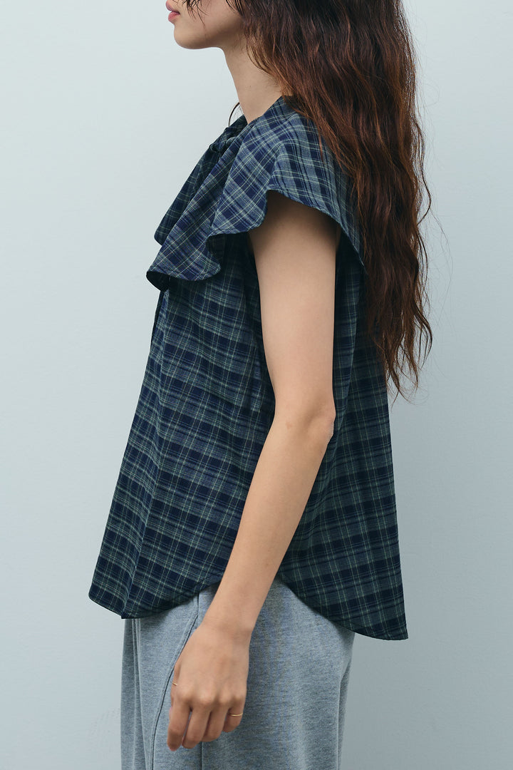 [予約]ビッグカラーチェックブラウス