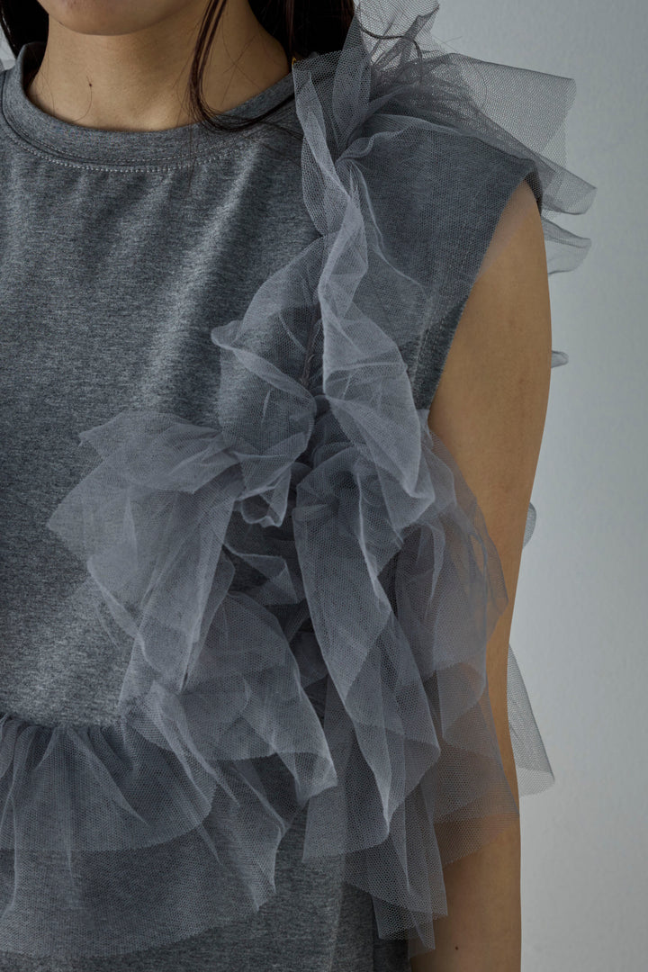 天竺チュールドッキングプルオーバー