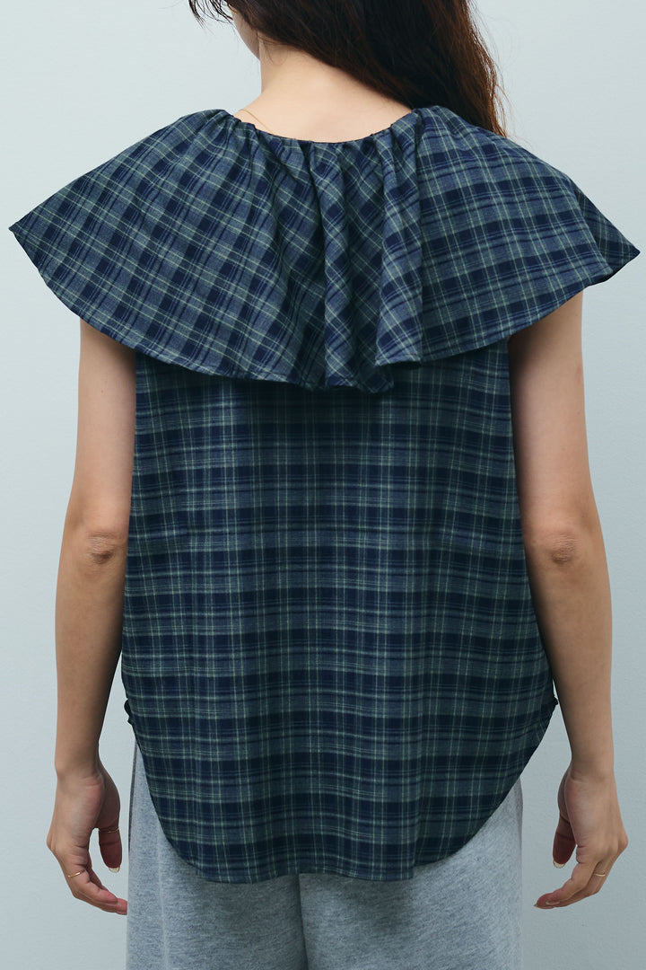 [予約]ビッグカラーチェックブラウス