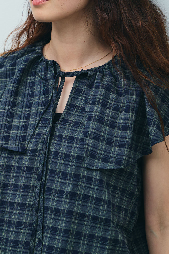 [予約]ビッグカラーチェックブラウス